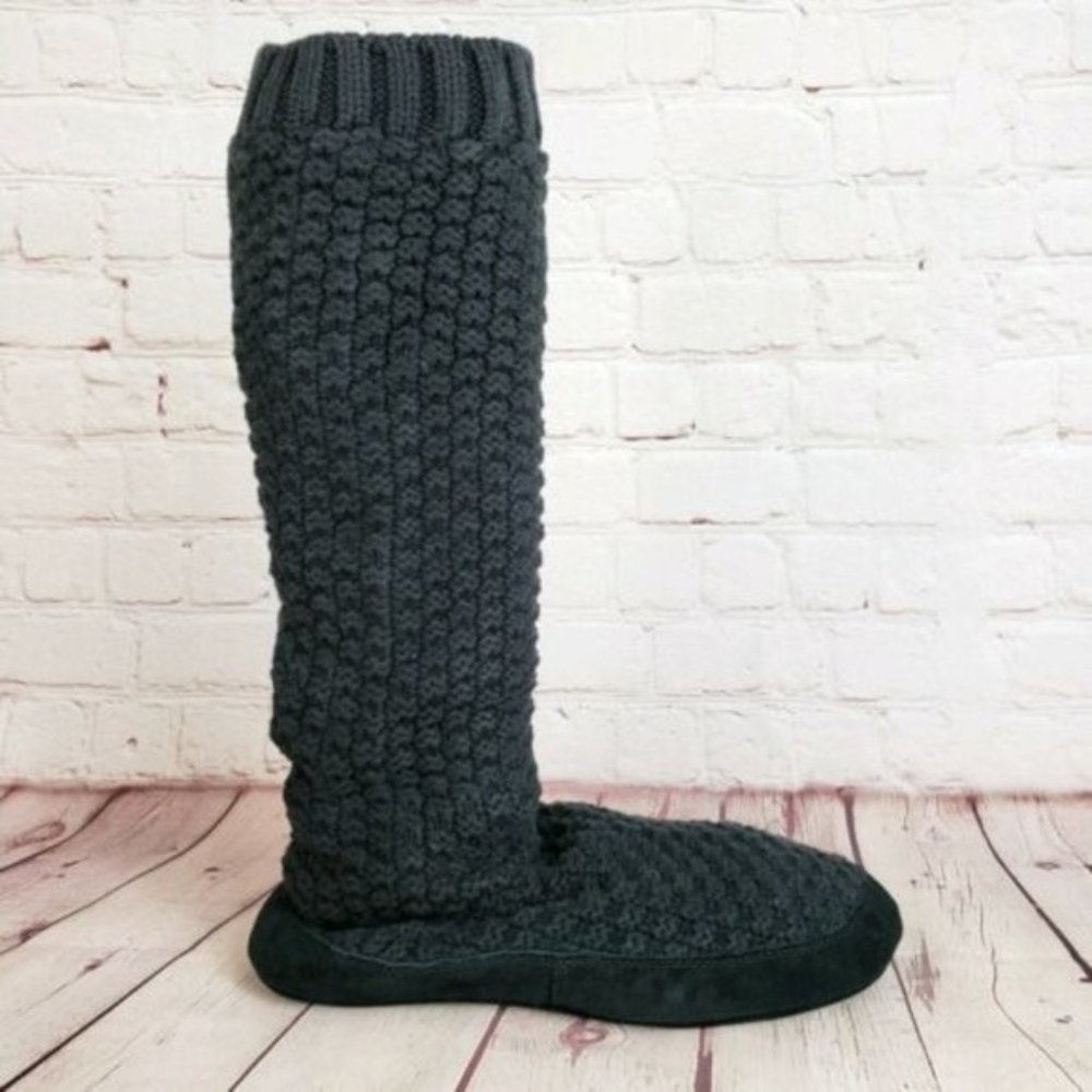 NEW LL Bean Popcorn Knit Moccasin Sock Slippers